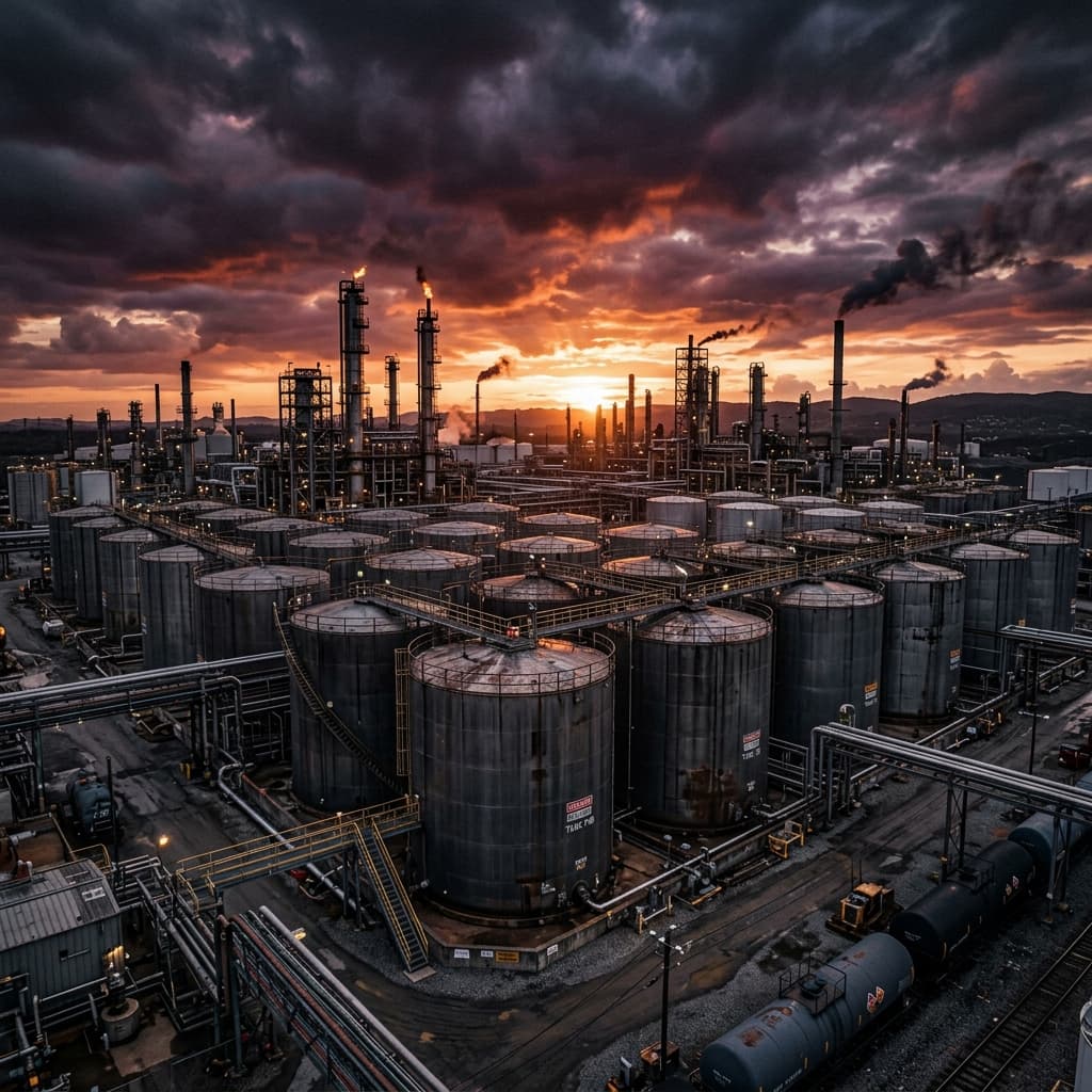 Storage Tanks - Custom fabricated MS, SS, and PE tanks for bulk liquid storage in industrial facilities.