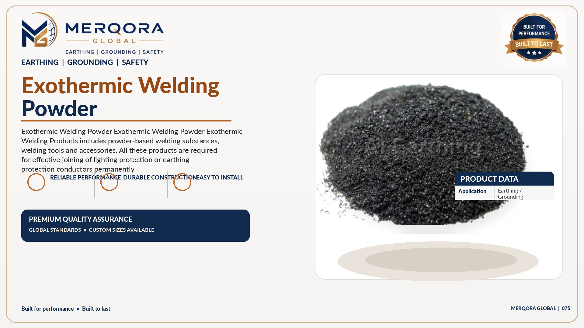 Exothermic Welding Powder - High performance exothermic welding powder engineered for industrial applications.