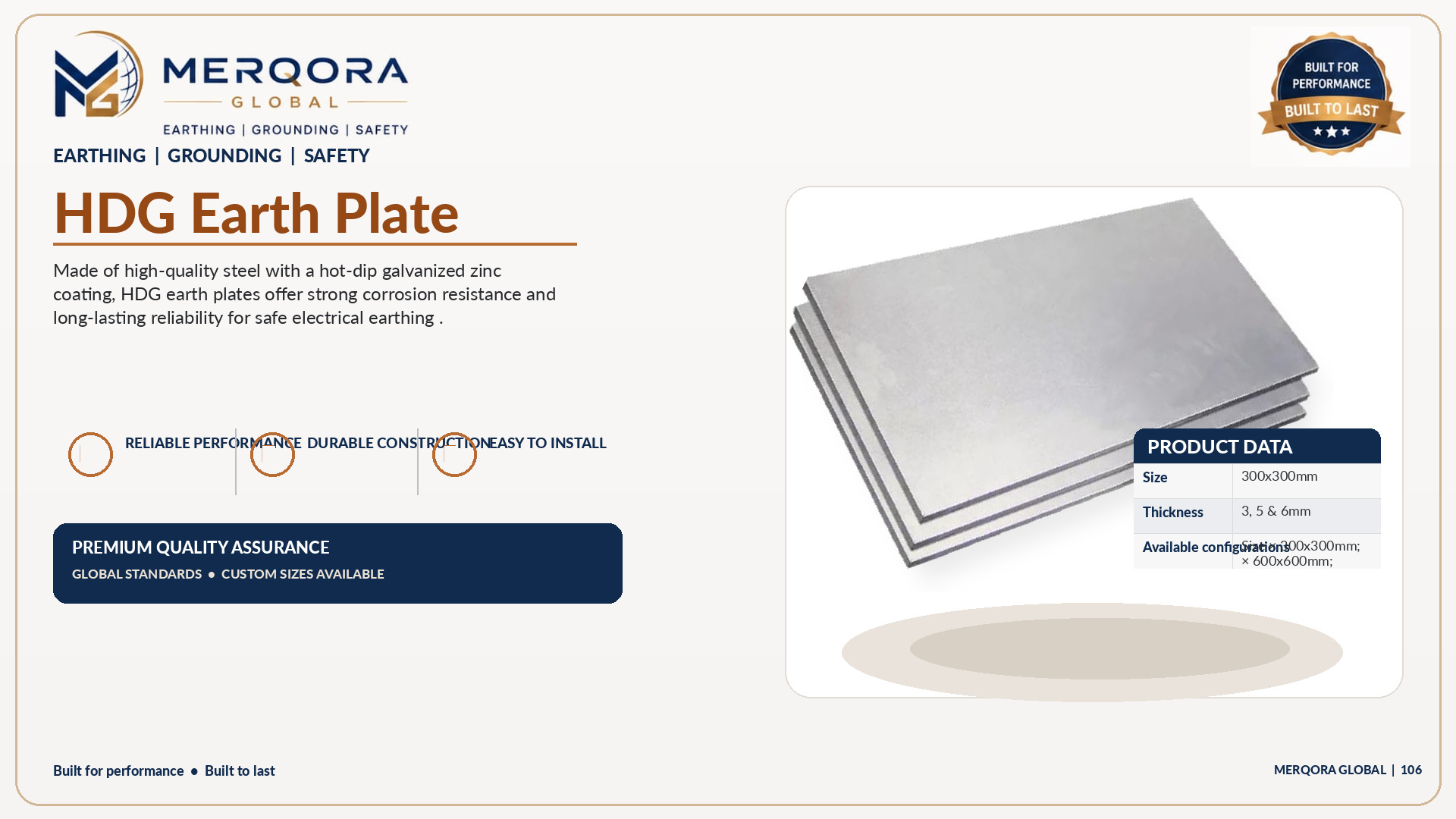 HDG Earth Plates - High performance hdg earth plates engineered for industrial applications.