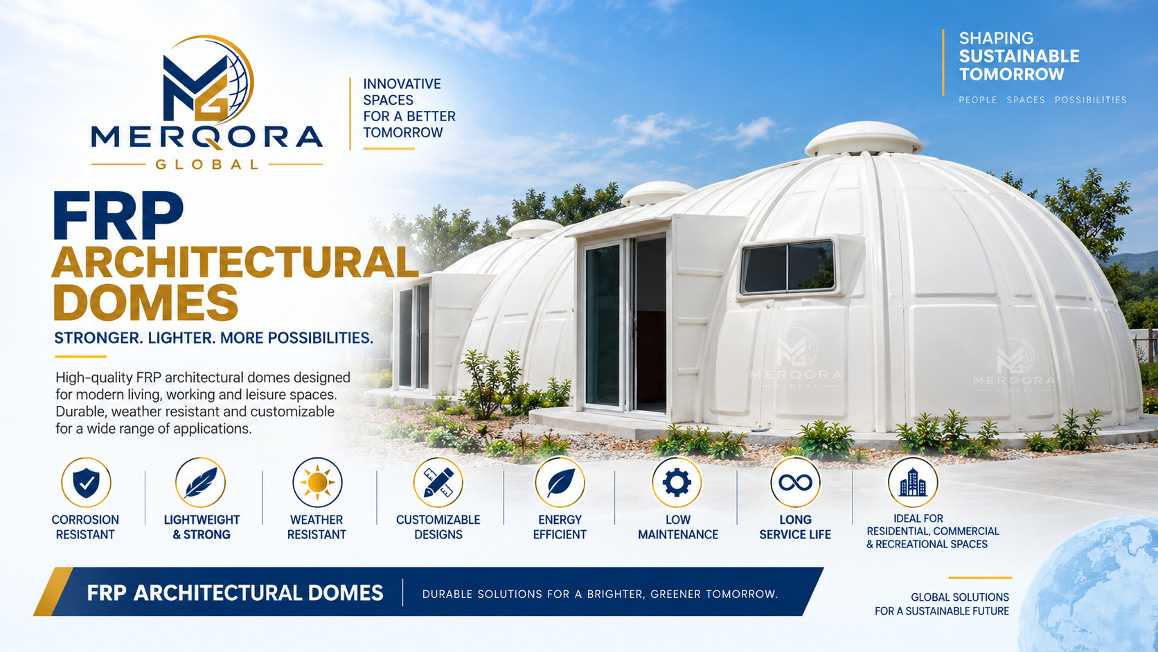 FRP Architectural Domes - High performance frp architectural domes engineered for industrial applications.
