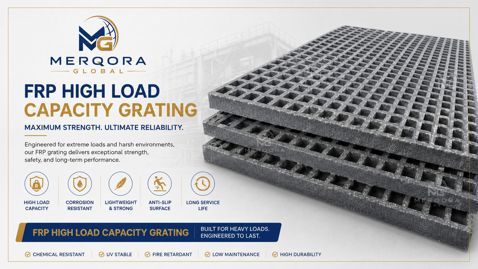 FRP High Load Capacity Grating - High performance frp high load capacity grating engineered for industrial applications.
