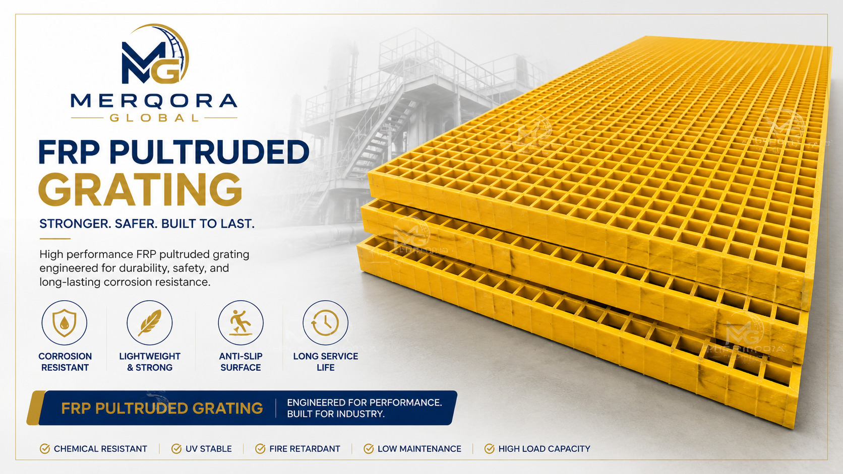 FRP Pultruded Grating - High performance frp pultruded grating engineered for industrial applications.